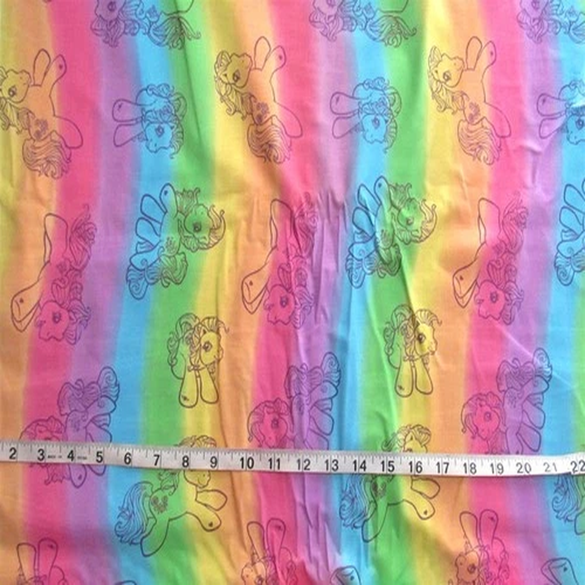 1 yd 100% Cotton Fabric "My Little Pony Rainbow" 2005 Hasbro by Spring Ind.