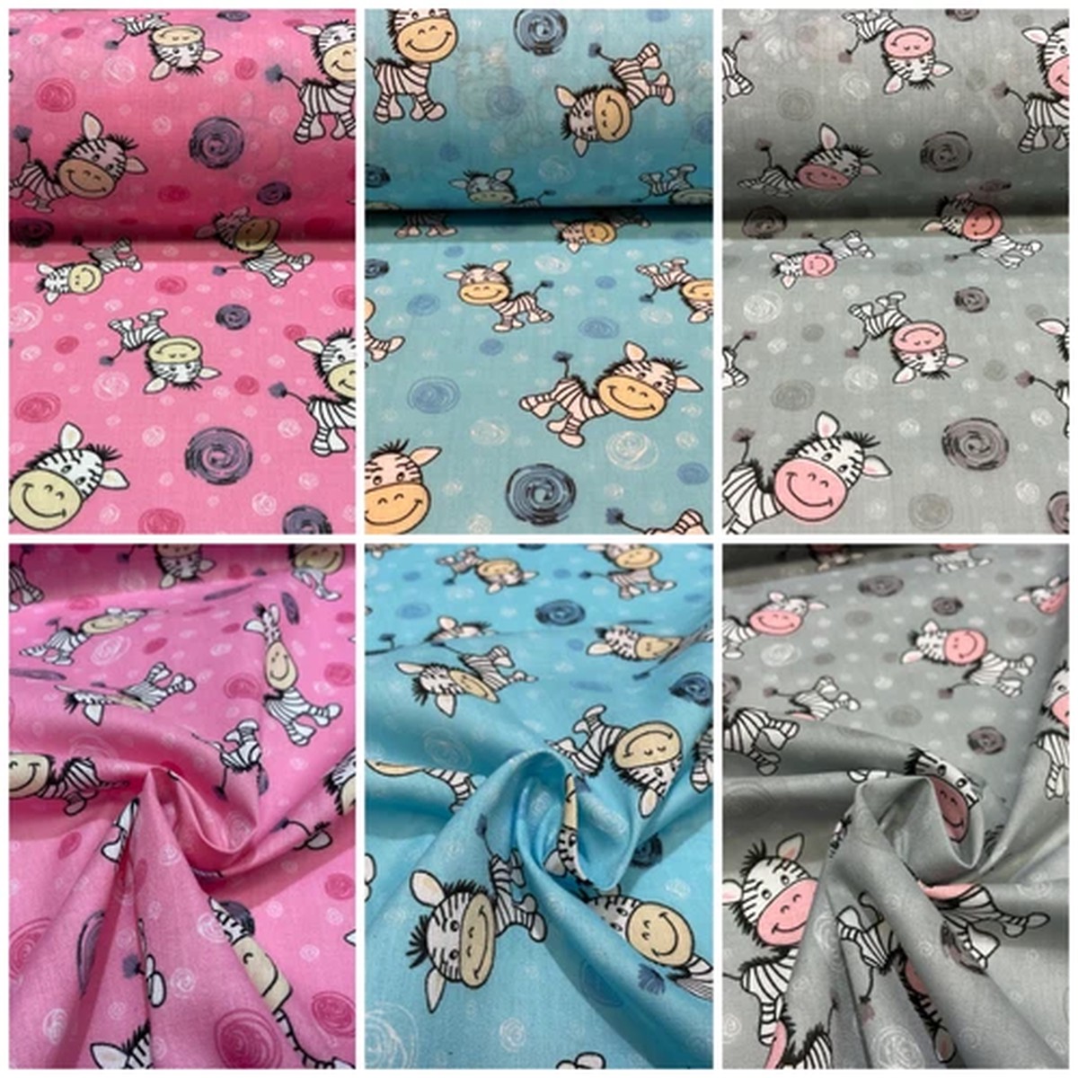2.75 Zebra Animal children's Poly cotton printed lightweight fabric M1620