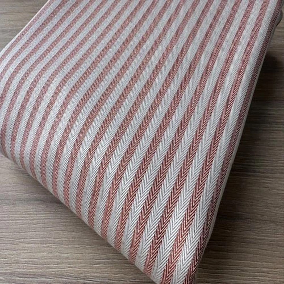 5mm Herringbone Ticking Stripe Fabric Cushion Material - 328cm Wide - Terracotta