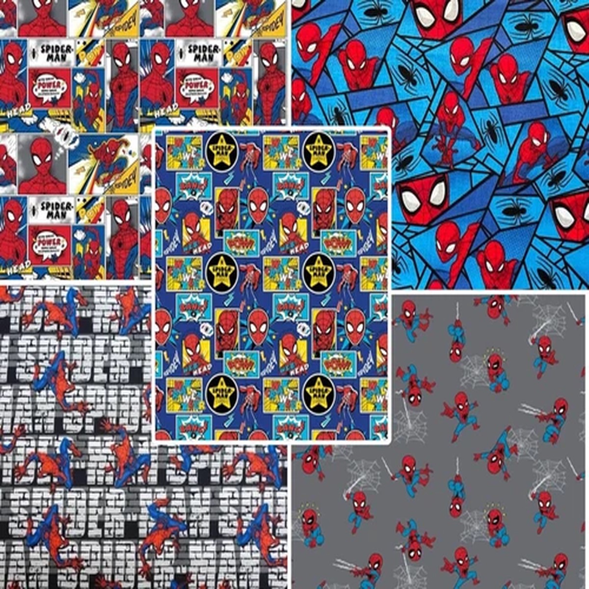 Spiderman Cotton Fabric Spider-Man Wall Crawler Kawaii Comic Strip Kids 43"