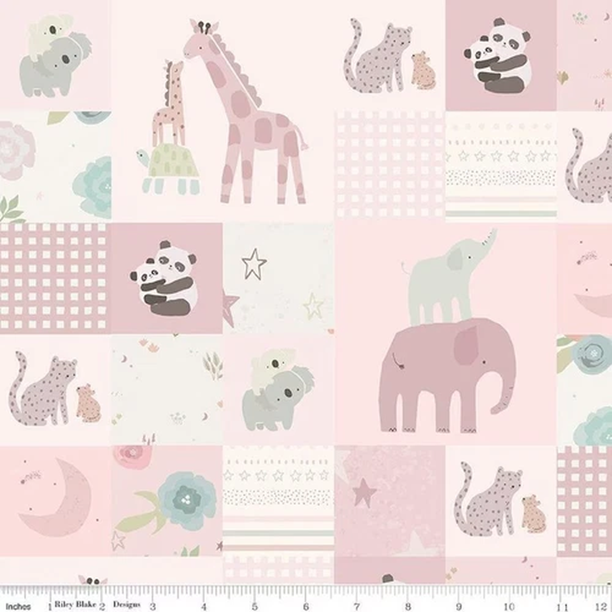 $8 Per Yard SAFARI STARGAZING GIRL FLANNEL Pink Quilt Fabric by Riley Blake