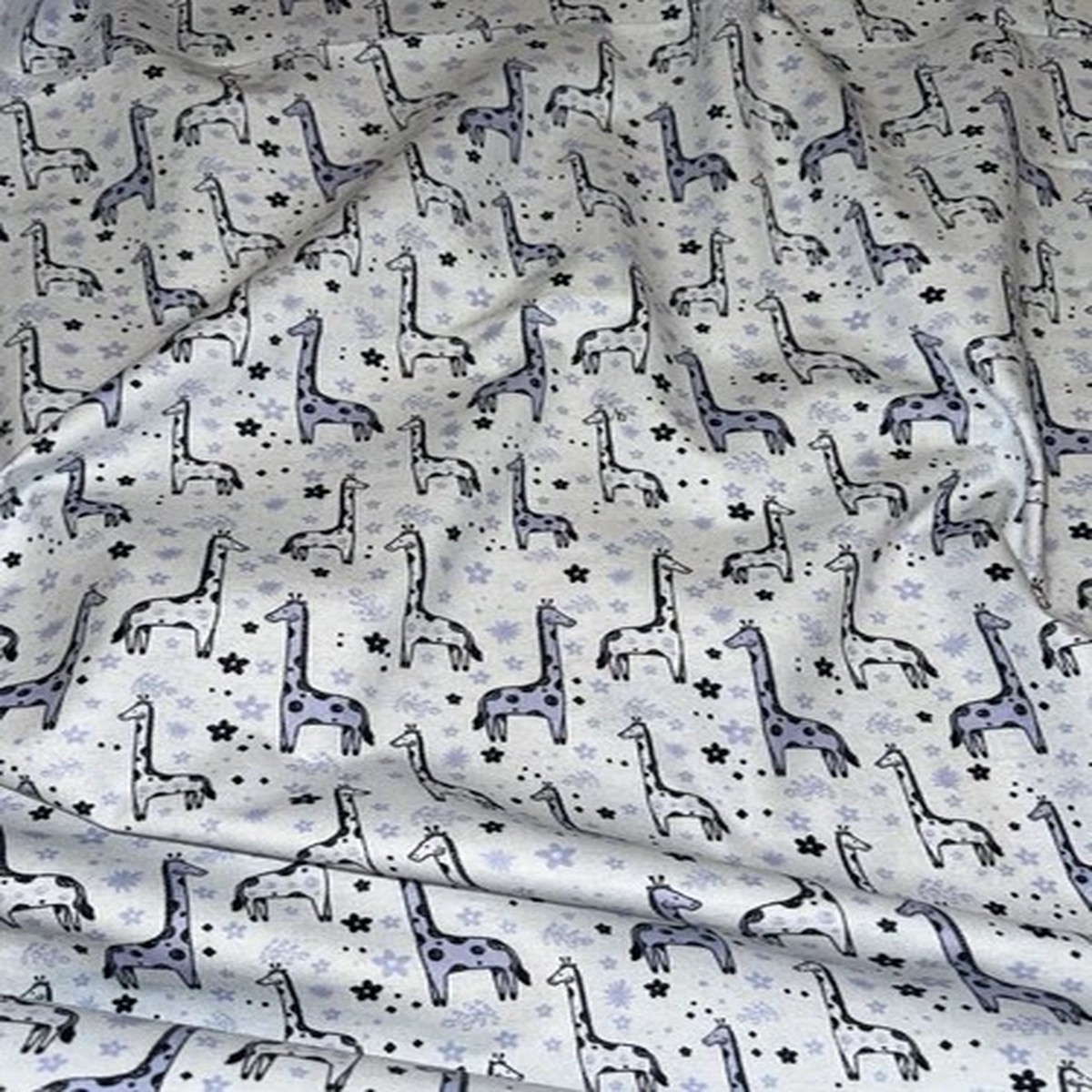 1 Mtr Light Blue Giraffe Print 100% Brushed Cotton Fabric 45 Wide Warm Flannel