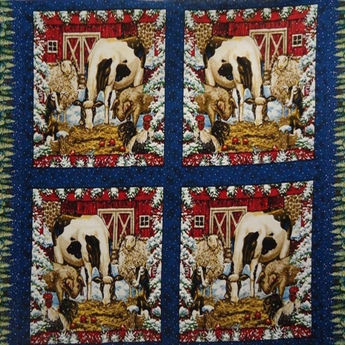 1 yard "The Gathering" Christmas Pillow Panel Fabric