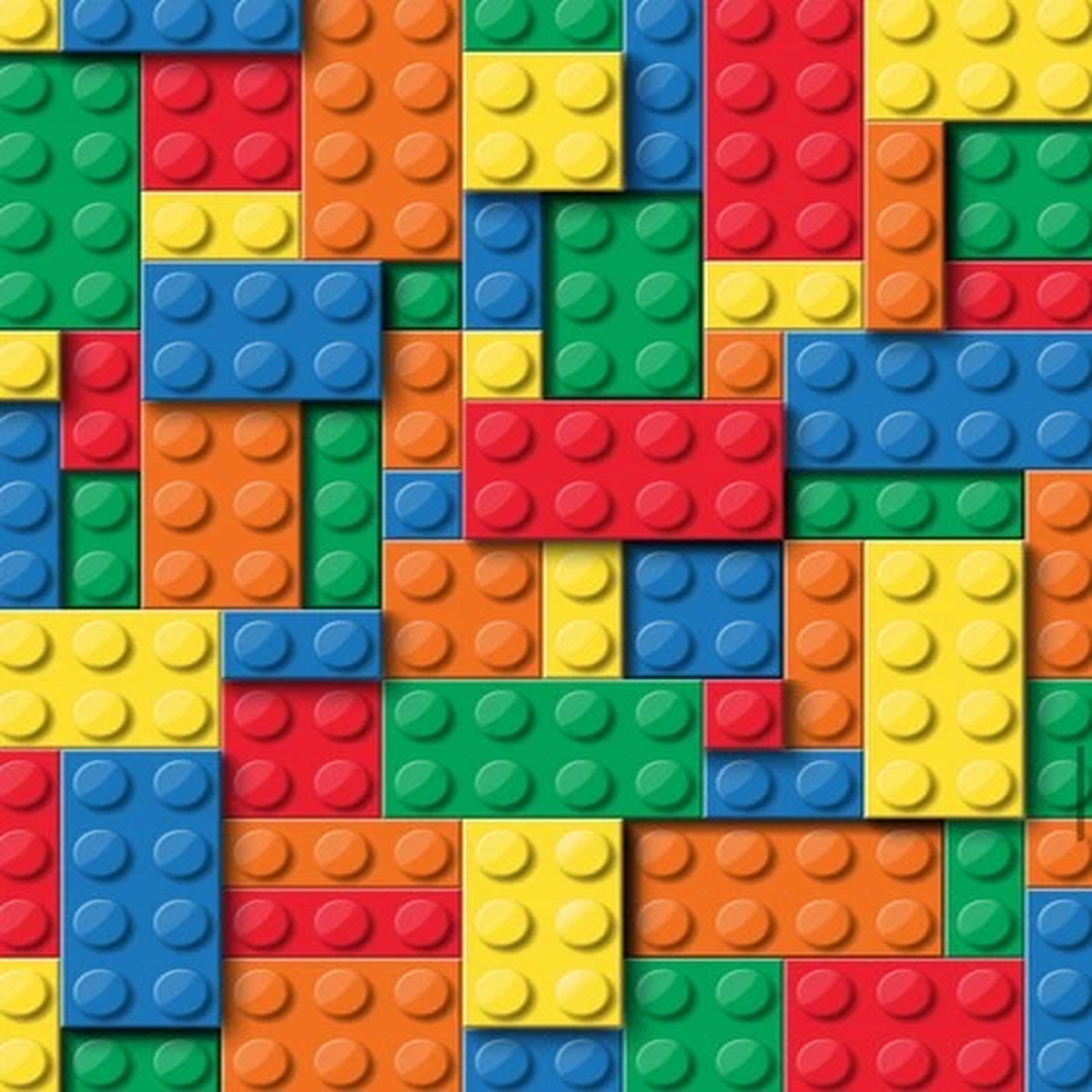 1 Meter 100% Cotton 150cm Wide Fabric In Lego Brick design Full Meter