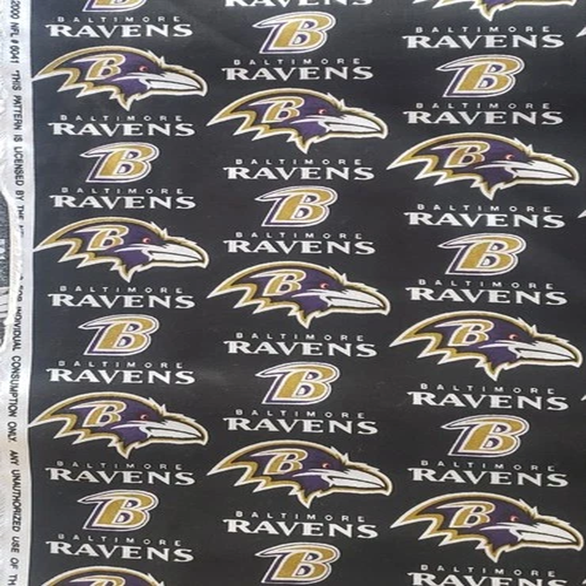 1/2 yard BALTIMORE RAVENS Fabric Cotton Material 18" x 57" NFL FOOTBALL NEW