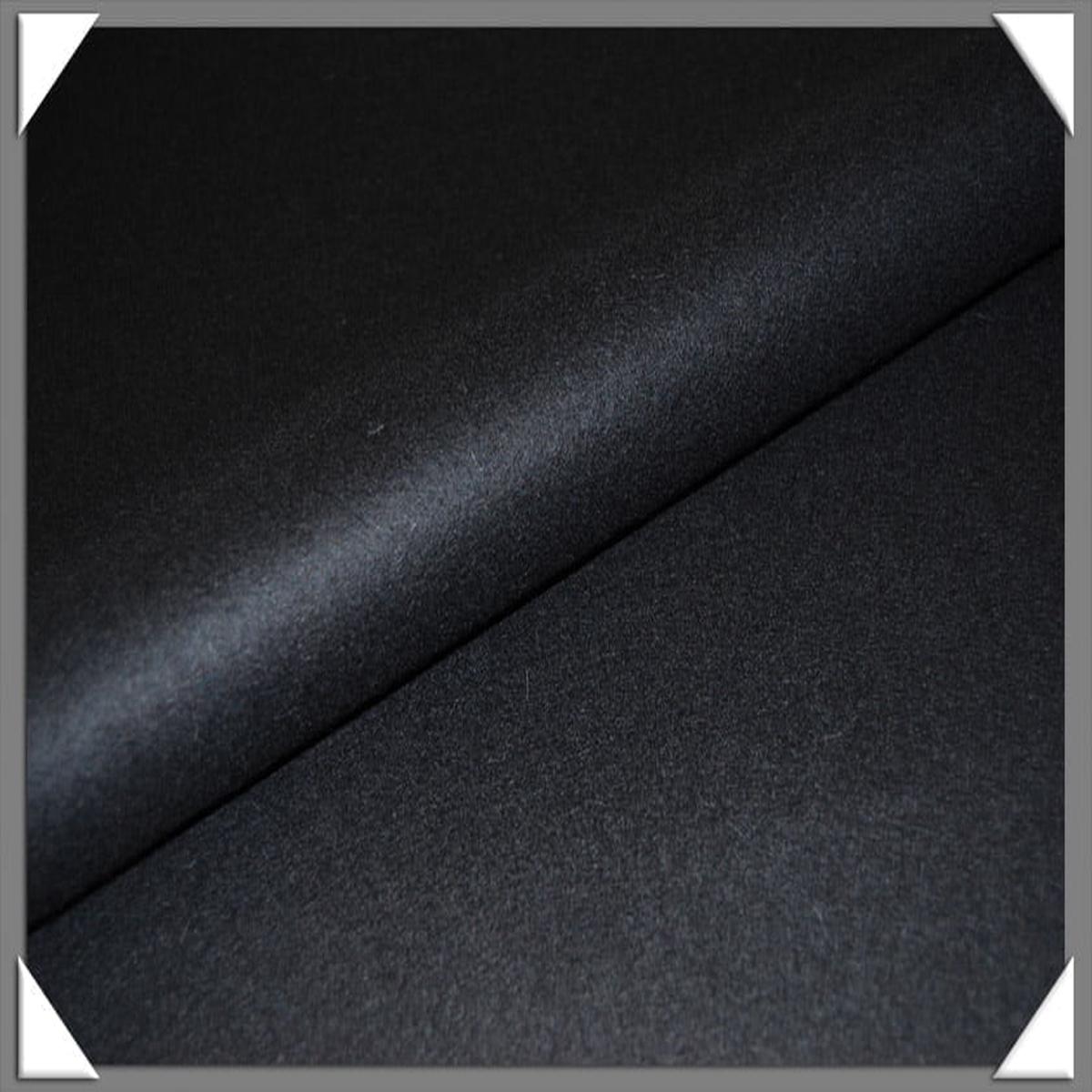 Black Wool/Nylon Melton Fabric - Black Melton Fabric, 58/60" Width (1 Yard)