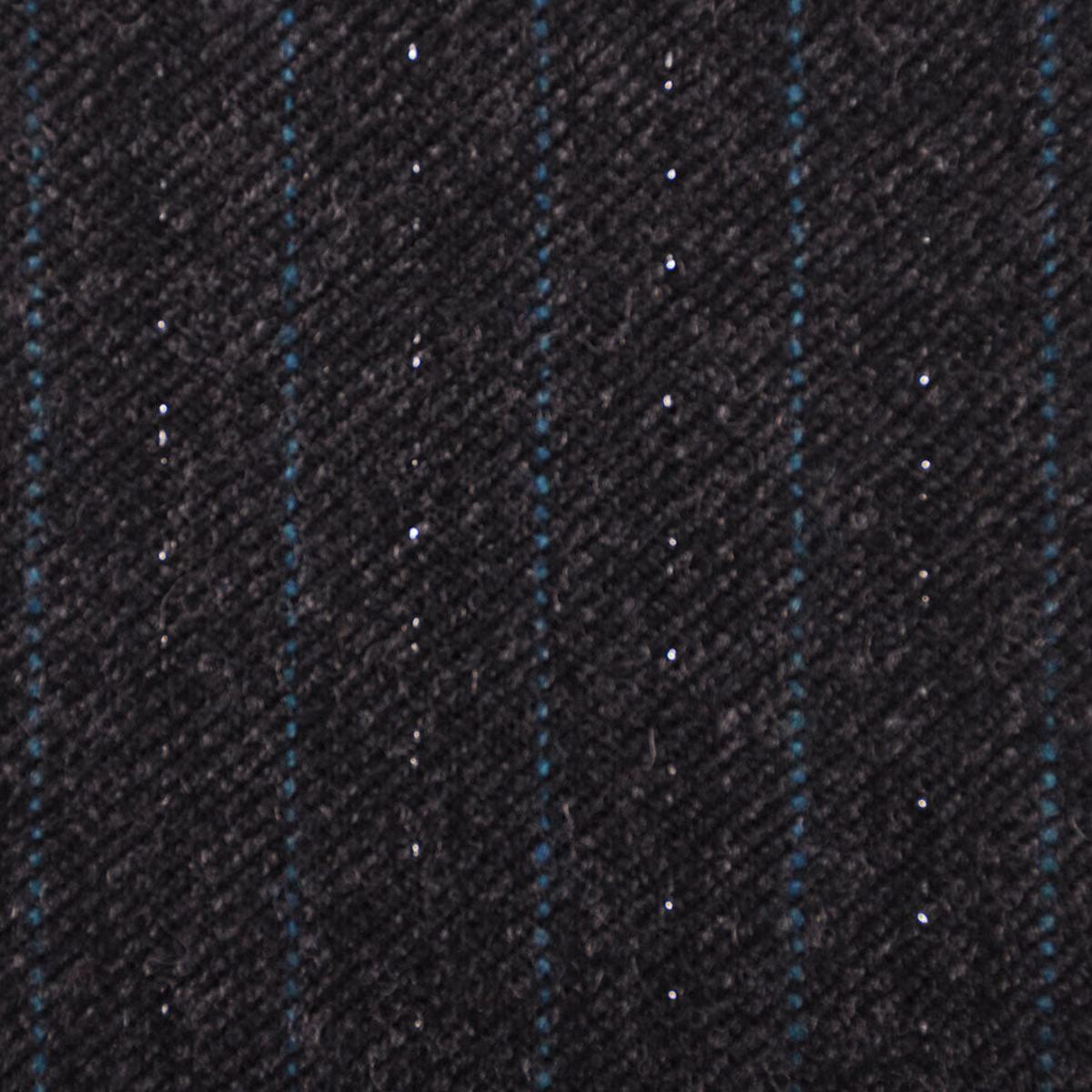 2.5 Yards of Black/Dark Gray/Turquoise/Silv Striped Suiting