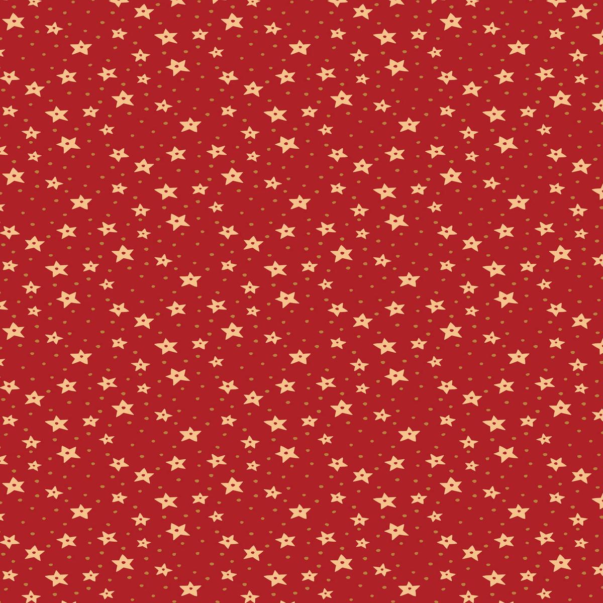 All is Bright Stars on Red SH32C by Stuart Hillard for Lewis & Irene Fabrics (sold in 25cm increments)
