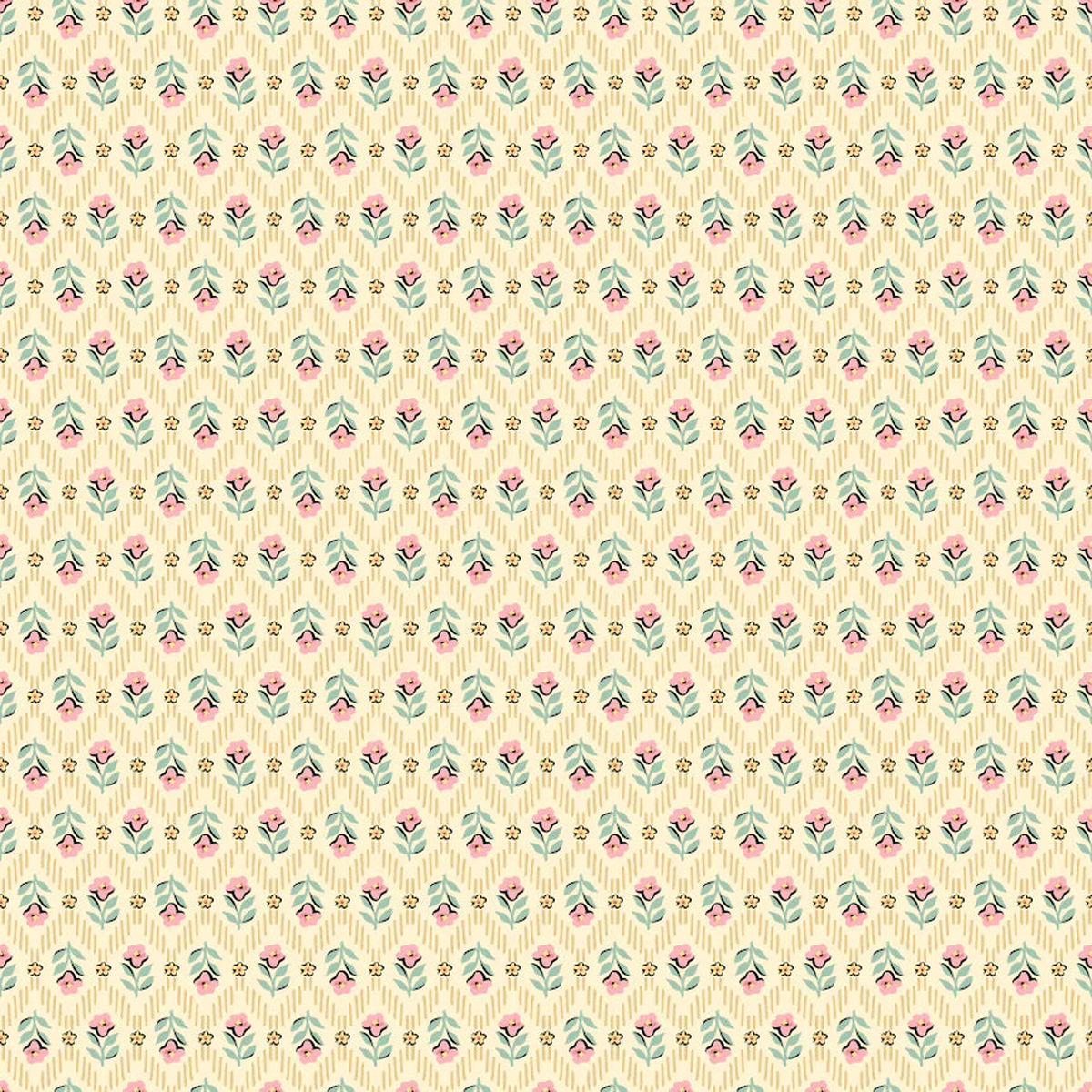 Granny's Sewing Room Attic Curtains Yellow GS25904 by Sheri McCulley for Poppie Cotton (sold in 25cm increments)