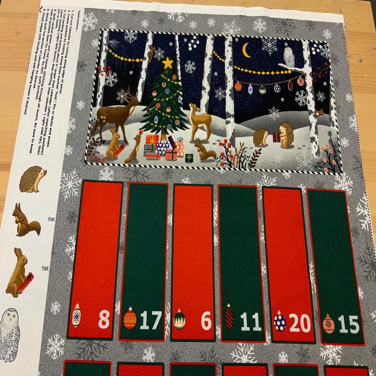 XP043- Christmas woodland scene Advent Panel - Littondale
