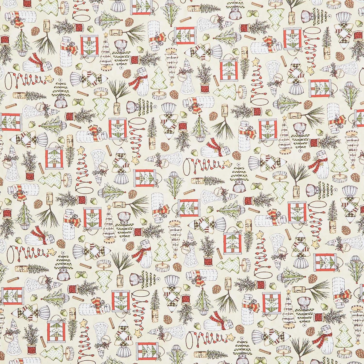 Homemade Holidays - Homemade Decorations Cream Yardage