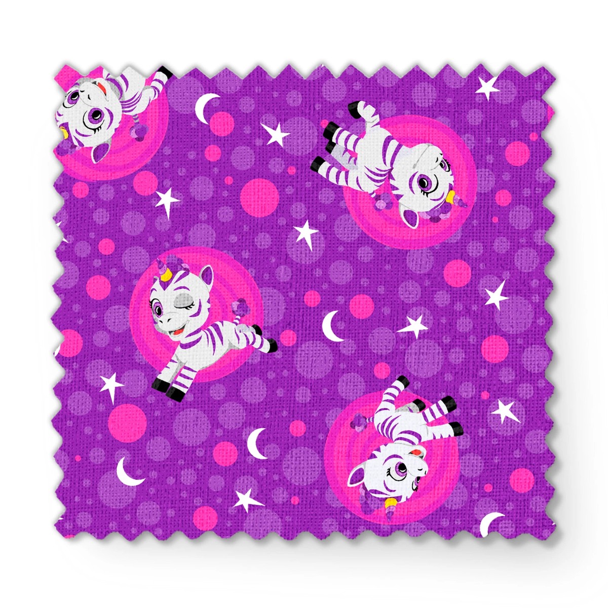 Zoonicorn Promi Dots on Purple Fabric