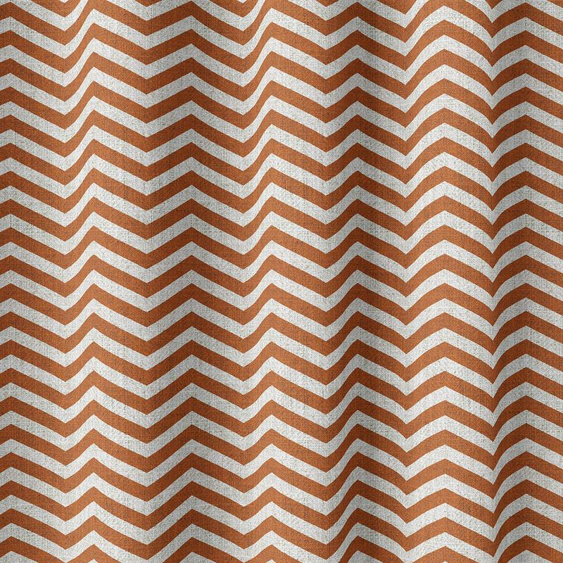 'Gadmen' Fabric by the Metre (Burnt Orange/ White)