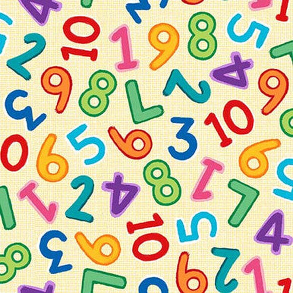 Zoo Crew - Tossed Numbers - Butter Yellow - Yardage