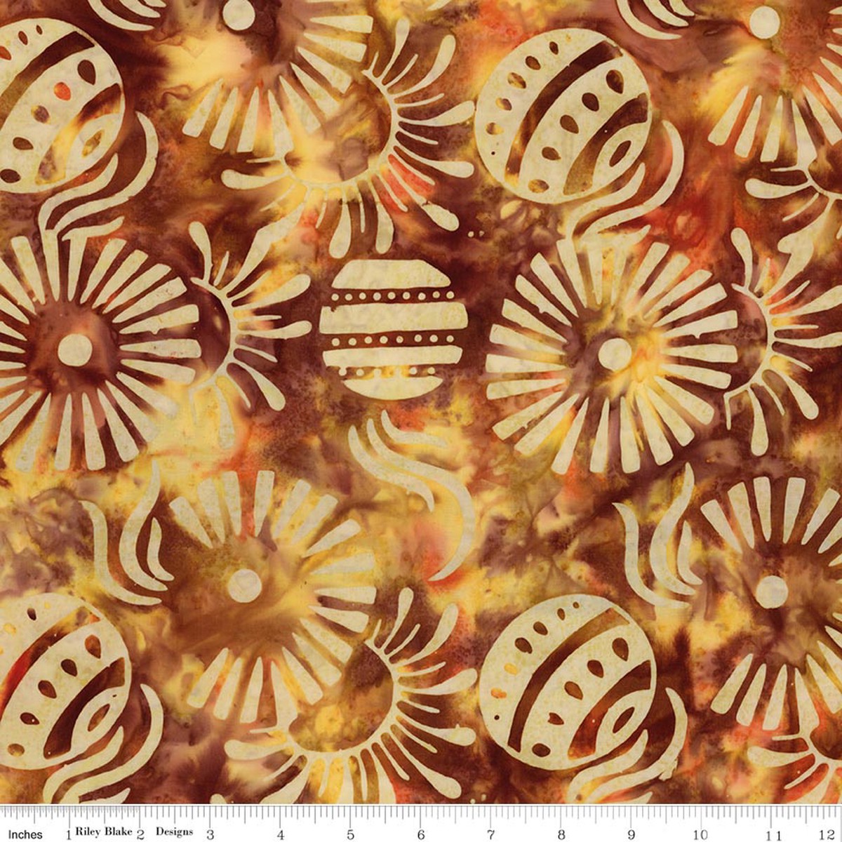 RB Batiks Autumn Leaves - Starburst Groove