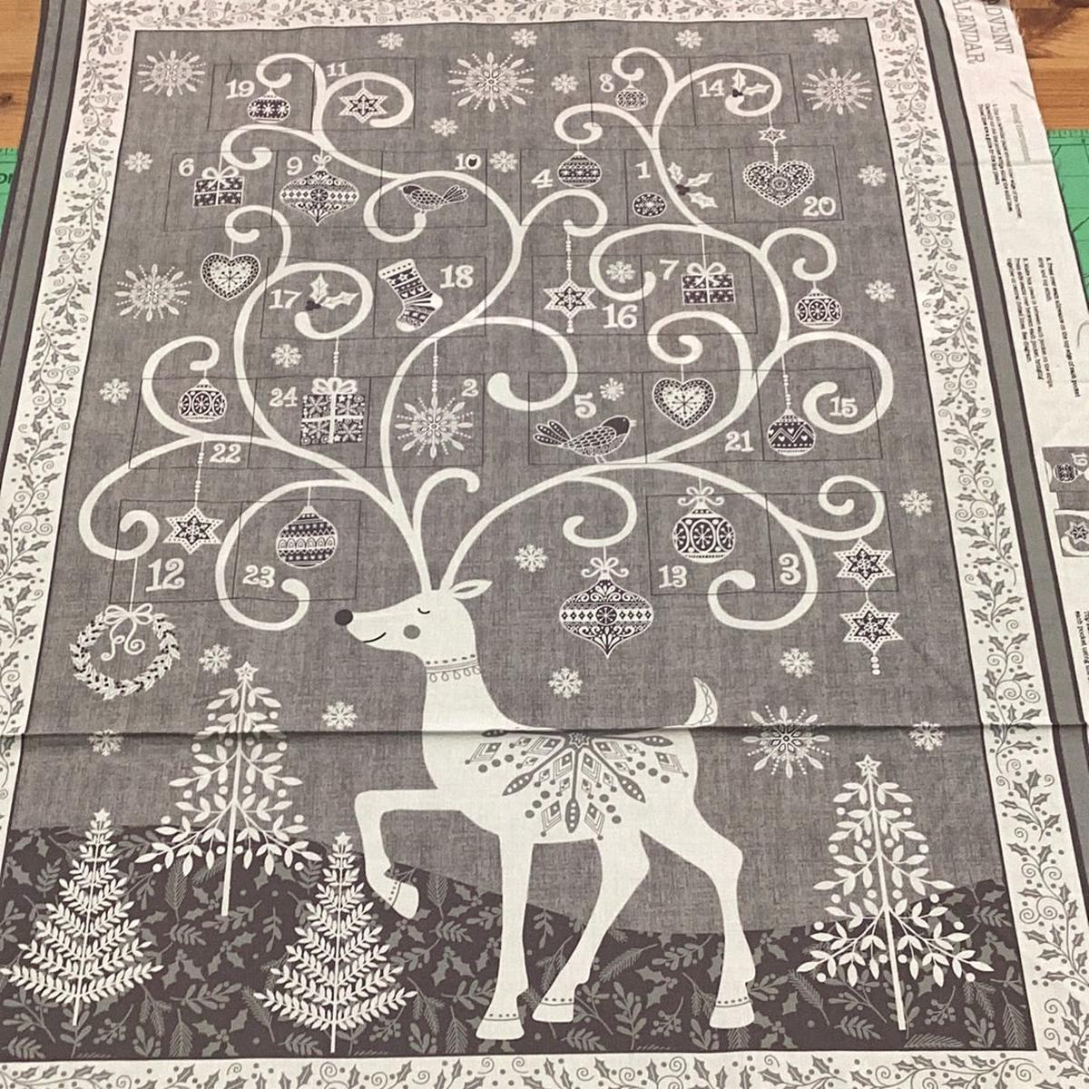 XP064 Makower Christmas Tree Panel Fabric